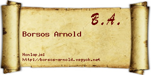 Borsos Arnold névjegykártya