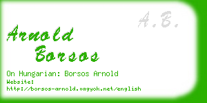 arnold borsos business card